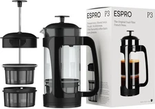 ESPRO - P3 French Press Coffee Maker – Patented Double 32 oz, Black 