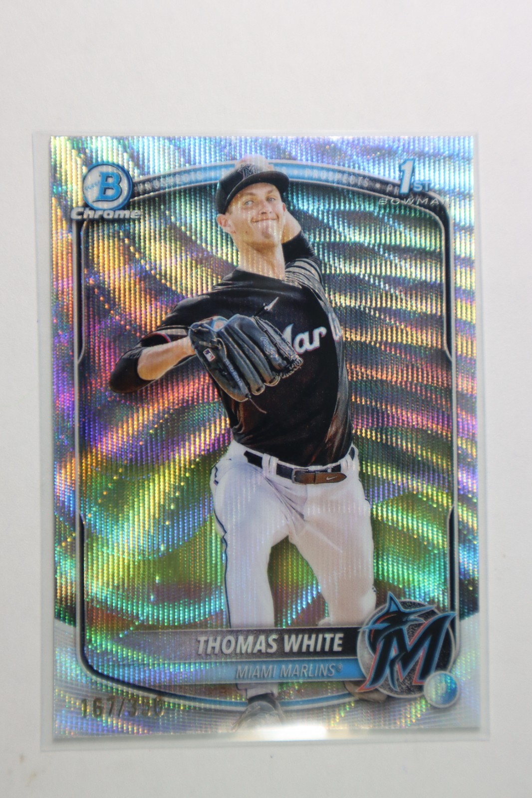 2025 Bowman Chrome Thomas White Silver Wave Refractor /350 #BCP-69 
