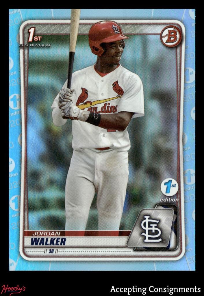 2020 Bowman Draft 1st Edition Sky Blue Foil Jordan Walker 1st Rookie CARDINALS