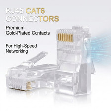 RJ45 Connector For Cat5e Cat6 Ethernet Patch Cable End Crimp Modular Plug Lot 