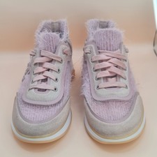 Chanel Women's Pink Suede Calfskin Cashmere Sneakers EU Size 37 US 6.5