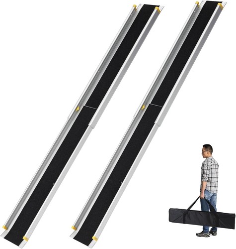 2pcs Portable Wheelchair Ramps for Steps 6/8 Ft Adjustable w/ Storage Bag 600Lbs - Picture 2 of 11