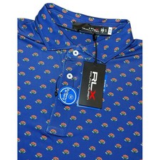 RLX Ralph Lauren Golf Polo Shirt Royal Floral Print Wicking Mens XL Performance