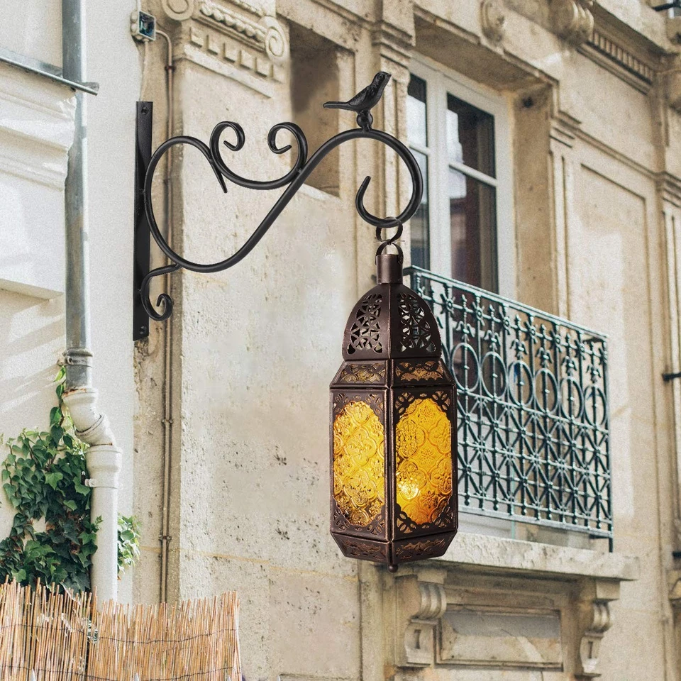 Linterna de vela de Ramadán de vidrio metálico Lewondr, vela portátil estilo marroquí Ho... Foto 4 de 4