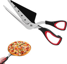 2 in 1 Forbici Pala per Pizza, 27Cm Taglia Pizza Cutter, Inox Forbici E Spatola