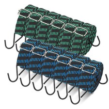 12 Pcs 80 Inch Adjustable Flat Bungee Cords with Hook Heavy Duty Elasticity L...