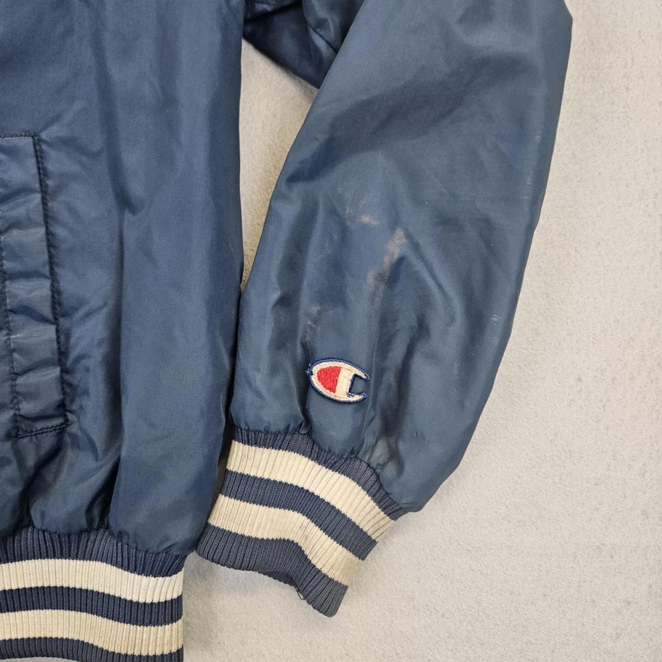 Chaqueta de bombardero vintage Champion Notre Dame lucha irlandesa NCAA botón a presión talla XL Foto 4 de 4