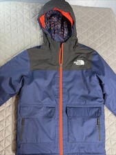 The North Face DryVent Jacket Boys Small Blue Hooded Full Zip Coat Youth