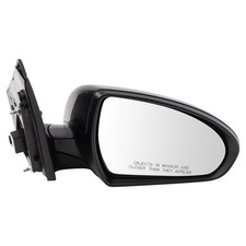 TRQ Passenger Side Mirror Assembly Power Smooth Black Paint to Match Foldaway...