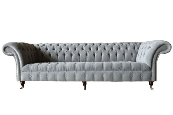 Chesterfield Design Sofa 4 Sitzer Couch Polster Luxus Textil Couchen-image