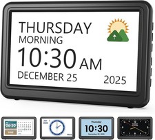 Clock with Day and Date for Elderly, 7" Large Display Digital Calendar Day Cl...