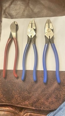 Klein Hand Tools Lot Of 3 2 Pair Of D2000-9NE And 1 Pair Of D248-9ST