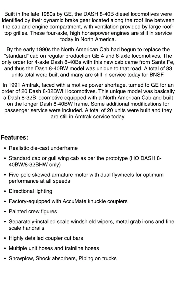 Atlas Master Gold 1004315 GE Dash 8-40B w/Ditch Lights ~ Loksound DCC CSX #5942 - Image 2 of 3