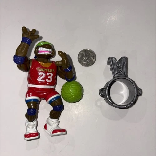 VTG 1991 TMNT Slam Dunkin Don Donatello Figure 100% Complete  Red 23
