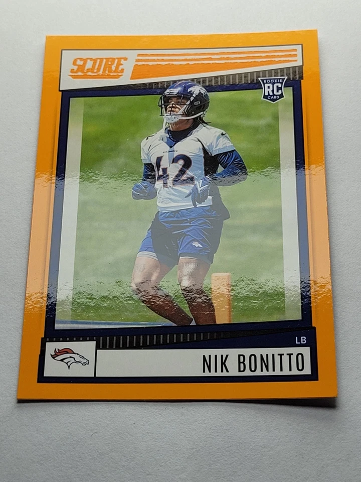 2022 SCORE Nik Bonitto RC Rookie Orange SP #317 - BRONCOS - Imagem 2 de 3