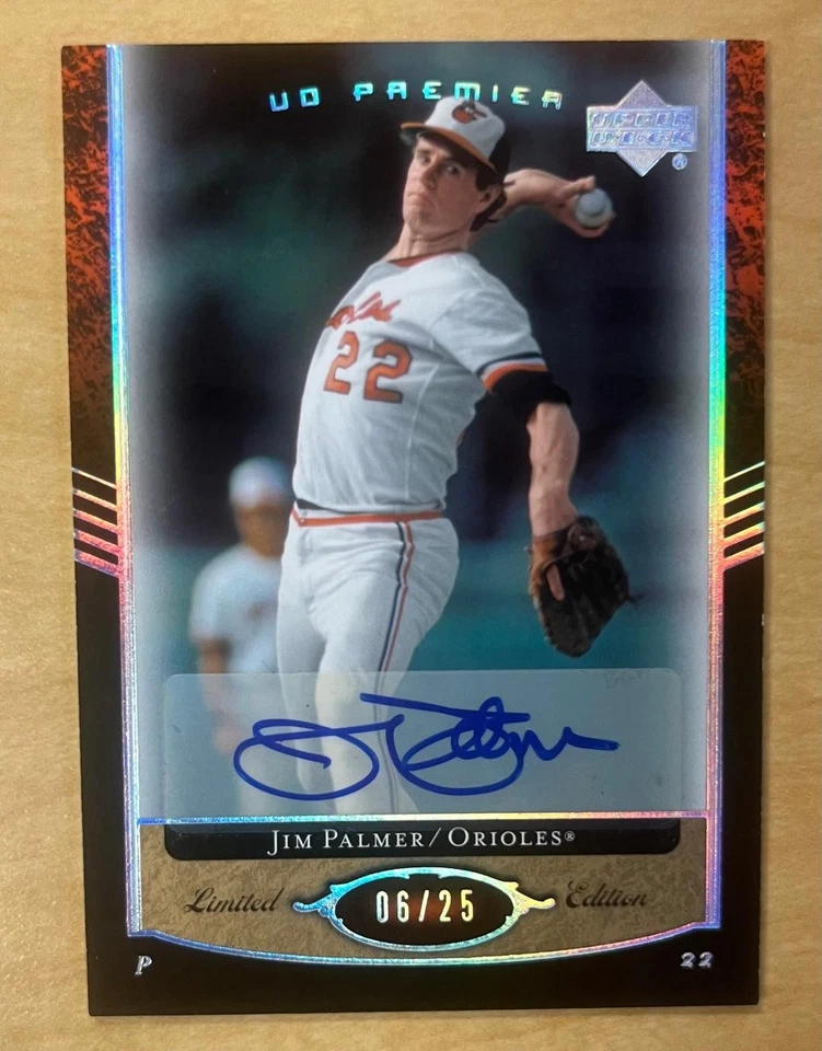 Jim Palmer Auto 6/25 2007 UD Premier #40 Baltimore Orioles Autograph HOF - Image 1 of 2