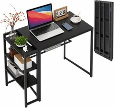 35" Folding Computer Writing Desk Simple Sturdy Desk No-Assembly For Home Office