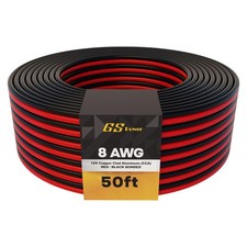 100ft CCA 8 Gauge Wire Automotive, 50 ft Red  Black Bonded, 10 AWG 12v, Spea...