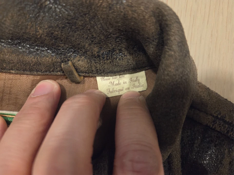 James Bond Skyfall Levi’s 复古 20 世纪 30 年代 Menlo 皮革夹克,尺寸 S 棕色 — 第 4/4 张图片