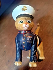 Hamilton - Paws & Salute Cat Figurine USMC Marine Gunny Sgt Sem-Purr Fidelis 