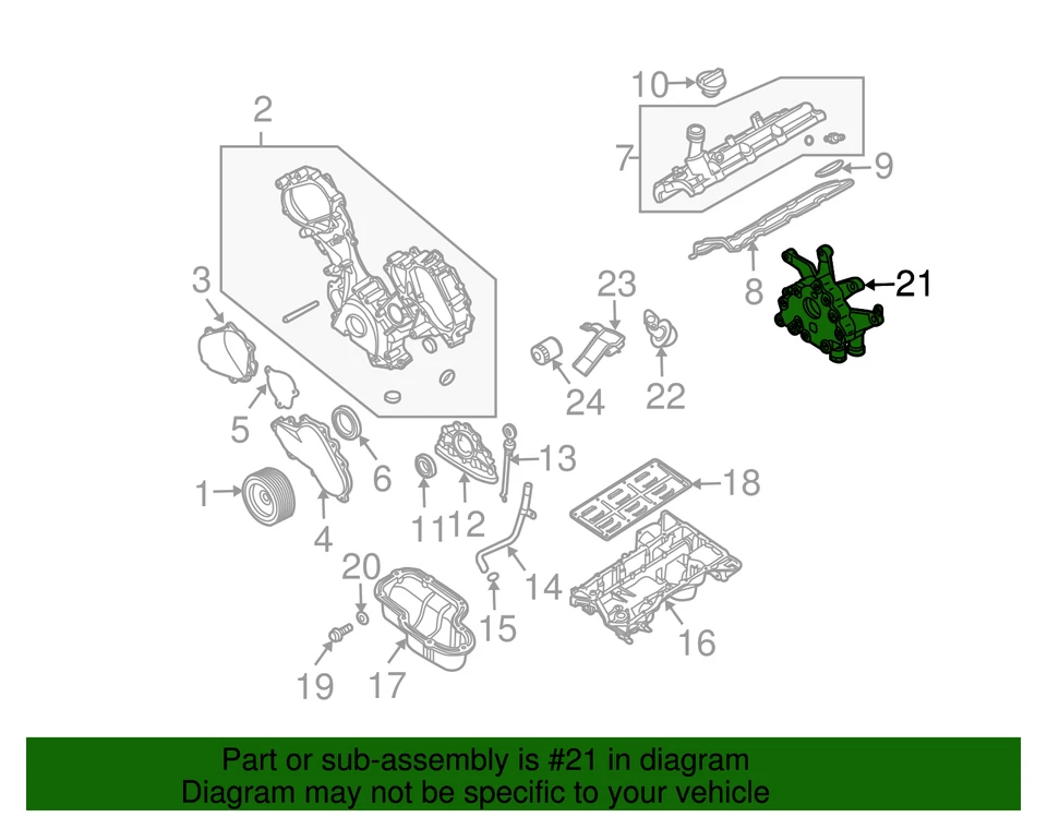 Genuine Nissan Titan Armada NV2500 NV3500 5.6 Engine Oil Pump - Image 3 of 4