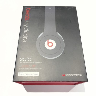 Beats By Dr. Dre Solo Wired Headphones Red  w/ Black Case & 3.5mm Red Cord
