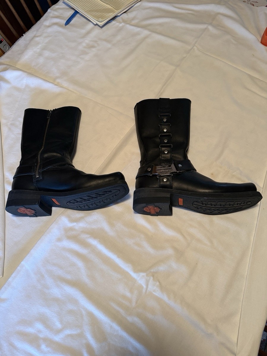 Harley Davidson Black Leather Boots Model 91387 Men's Size 9.5 | eBay