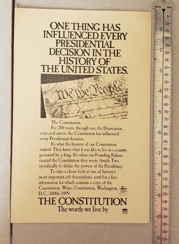 The Constitution RARE Print Advertisement 