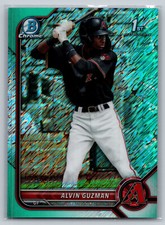 Alvin Guzman 2022 Bowman Chrome 1st Aqua Shimmer  #BCP-18 /125