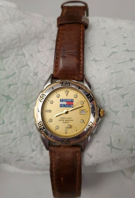 tommy hilfiger watch mens gold and silver