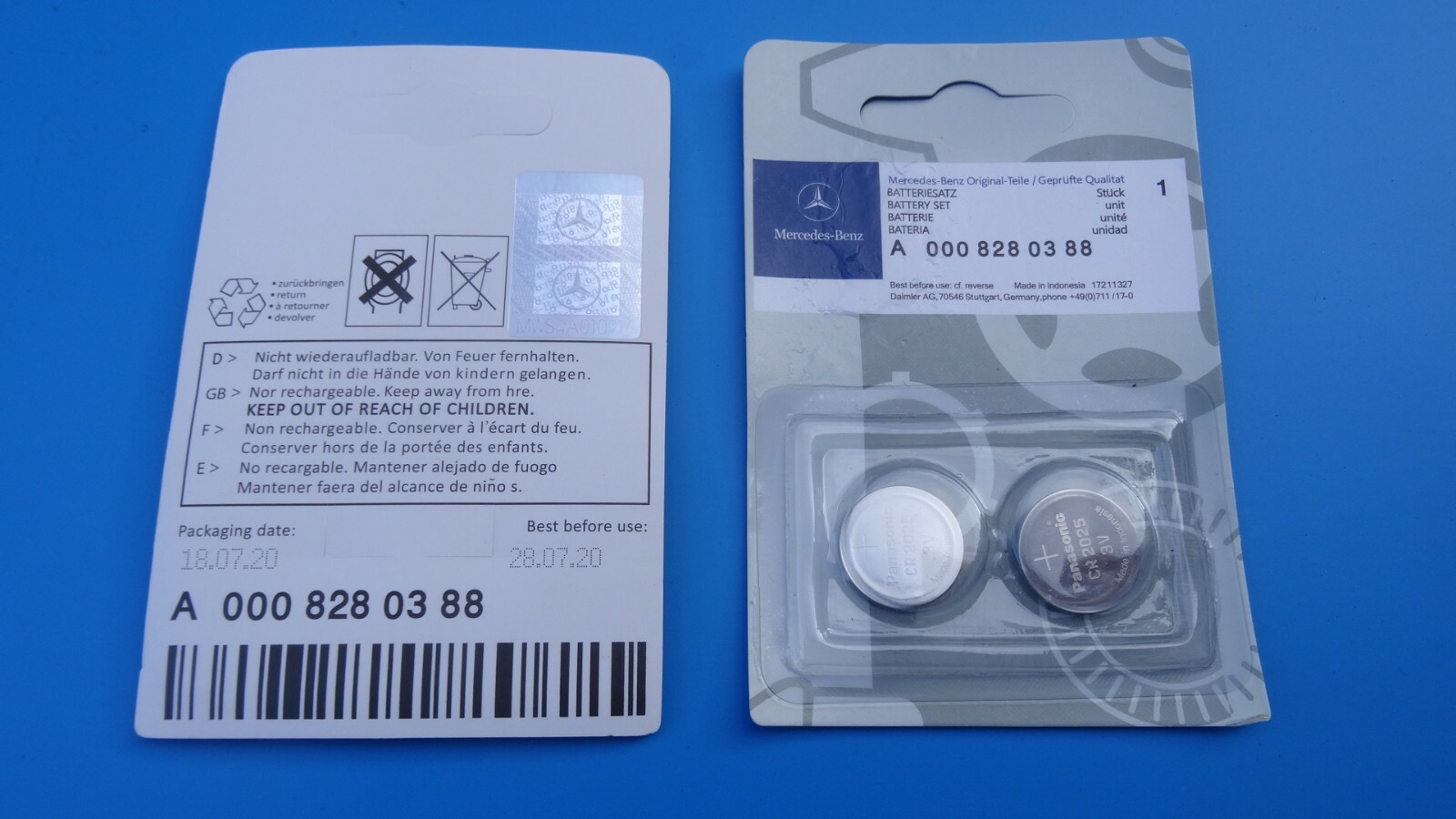 MERCEDESBENZ SPRINTER CLASSIC 3 BUTTON FOB REMOTE KEY BATTERY 2 PACK