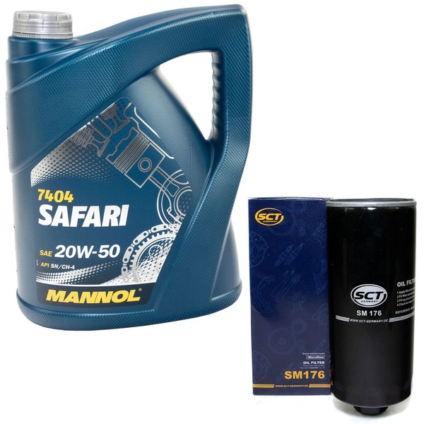 MotoröL Set 20W-50 5 Liter + ÖLfilter SM 176 FüR Audi V8 A6 Avant 100 3.6 4.2-image