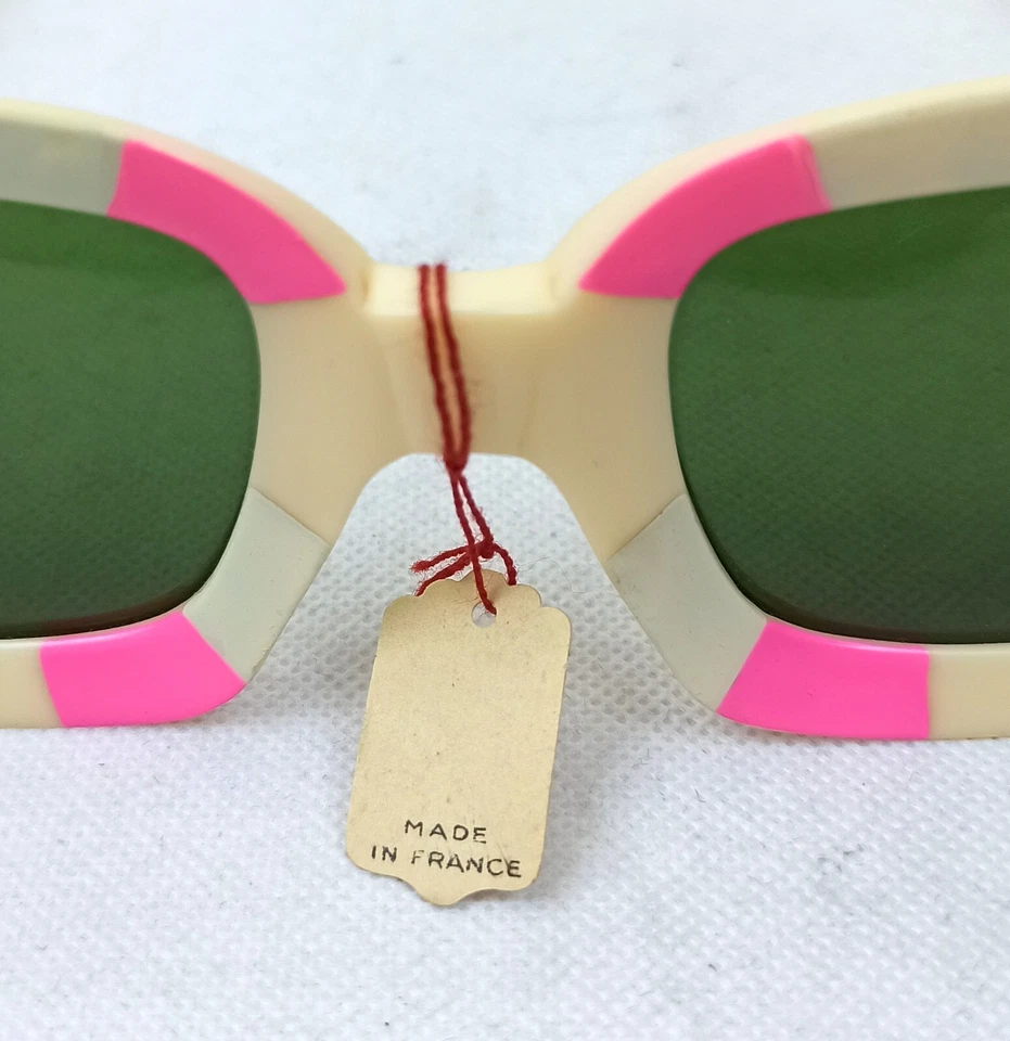 Nuevo de Lote Antiguo Caramelo Cuadrado Gafas de Sol Francia Genuinas Años 50 Hechas Fiesta Cosas Unisex Art Deco Foto 3 de 4
