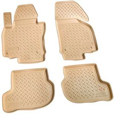 3D Gummi Fussmatten passend für VW Jetta V | 1K | BJ 2005-2010 | beige mit Rand