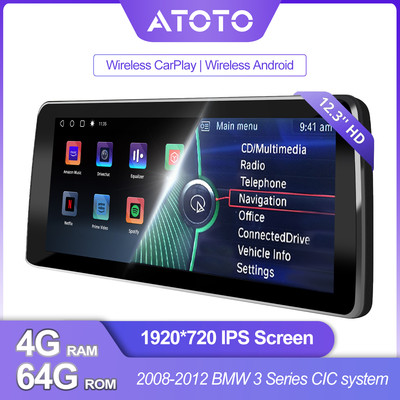 ATOTO For BMW Head Unit 08-12 CIC 12.3'' ChatGPT  CarPlay Stereo 4G LTE Android