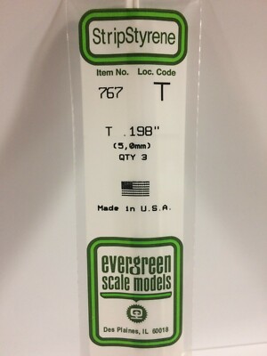 Evergreen EV0767 Profiliert Weiß Matt A T 350mm 5mm (3pz) Modell