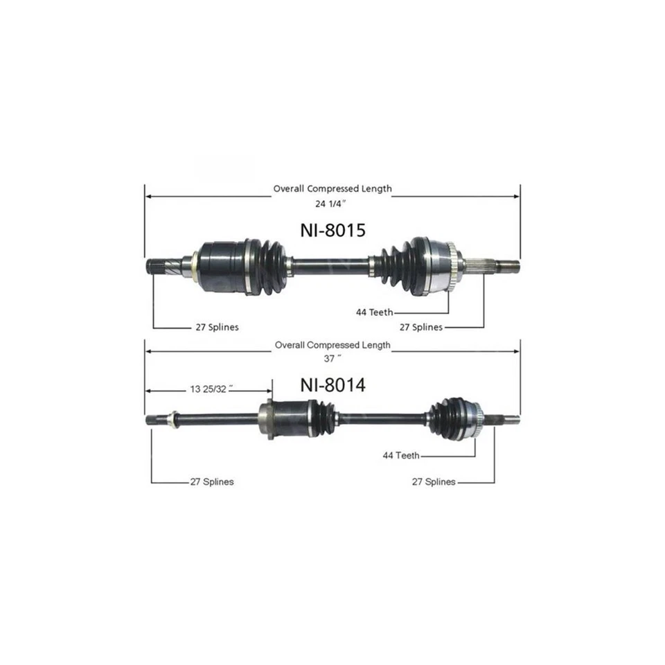 2 juntas de eje CV delantero Surtrack para Nissan Altima 1993-1997 Foto 2 de 4