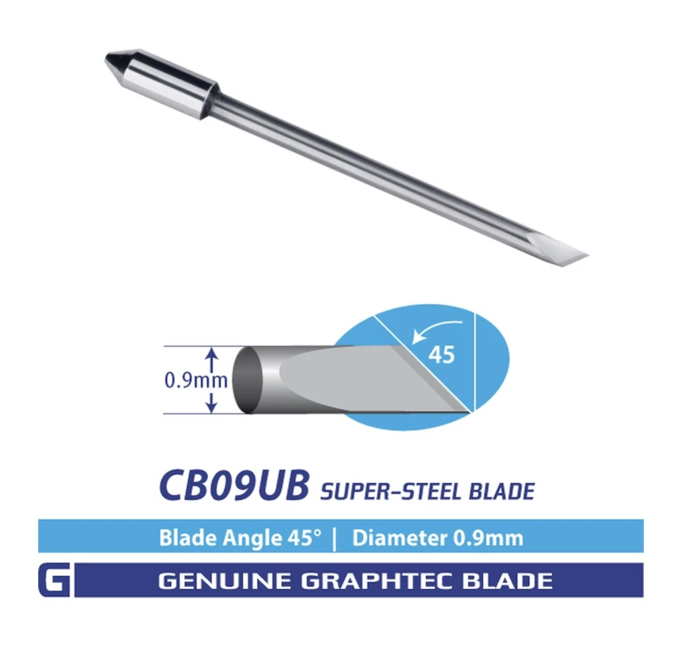 Authentic Graphtec Blades CB09UB  .9mm Supersteel 45° Genuine Real Blade 5 Pack - Image 3 of 3