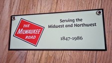 Milwaukee Road Railroad Sign 10" long .. FREE shipping on any 8 signs