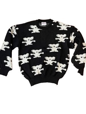 Everything Australian Vintage NOS Wool Koala Sweater Black White Women s L/XL