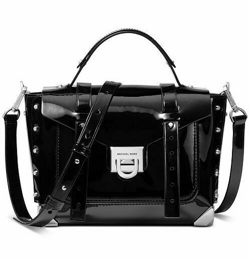 black leather crossbody satchel