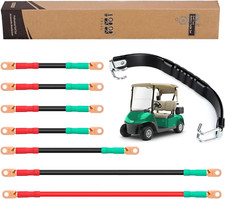 Golf Cart 7 PCS Battery Cable Set for EZGO 1994 UP, 4 Gauge EZGO Battery Cable W
