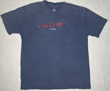 Vintage Tommy Jeans T-Shirt Blue Tommy Hilfiger Embroidered Mens Tee Size Large