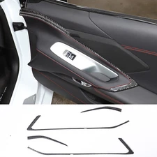 For 2020-2025 Corvette C8 Interior Door Trim Strip Carbon Fiber Sticker Cover