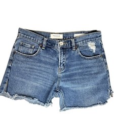 PACSUN Boyfriend Frayed Hem Distressed Jean Denim Shorts Slits Size 2 Waist 24