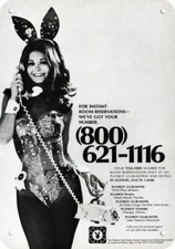 1972 PLAYBOY CLUB & HOTEL & Sexy Playboy Bunny DECORATIVE REPLICA METAL SIGN