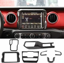 Interior Decor Trim Kit Accessories for Jeep Wrangler JL 18+ Carbon Fiber 8.4''
