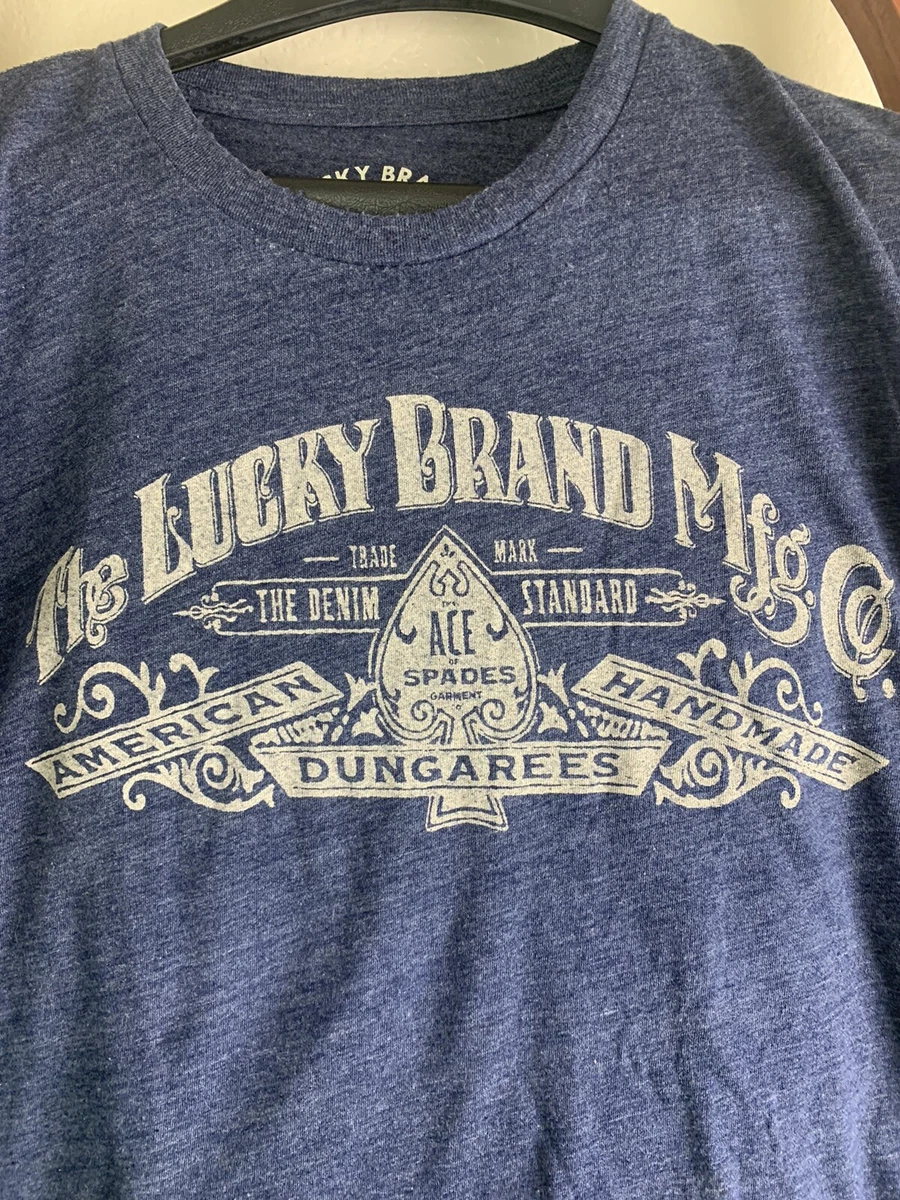 Lucky Brand Mens Large T-shirt 100% Cotton Good Luck & Good Fortune