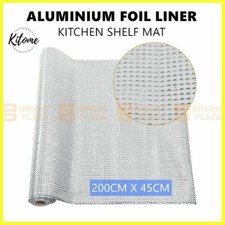 Kitchen Shelf Drawer Liner Aluminium Foil Mat Non-Adhesive Roll Oil-Proof 45x200