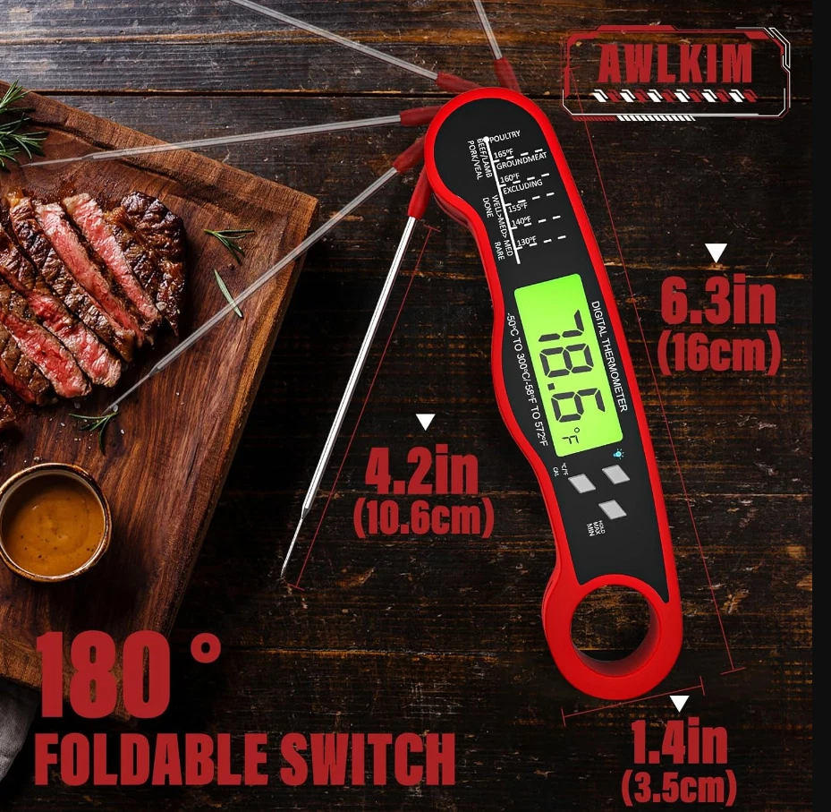 Meat Thermometer Digital - Fast Instant Read Food Thermometer for Cooking